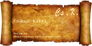 Csányi Kitti névjegykártya